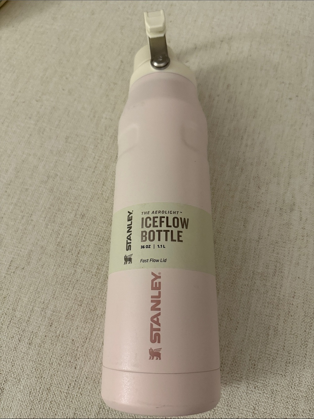 Stanley IceFlow Bottle in Light Pink with White Lid